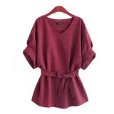 Chemise femme col V et manches poupée en lin