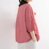 Chemise chauve-souris décontractée pour femme à encolure ronde
