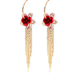 Boucles d'oreilles roses à franges élégantes et stylées