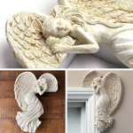 Décoration cadre de porte ailes d'ange en résine