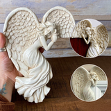 Décoration cadre de porte ailes d'ange en résine