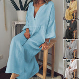 Combinaison à manches longues en coton et lin