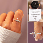 Bague enveloppante croix micro pavée