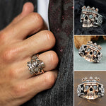 Bague en Argent Sterling Tête de Mort Roi