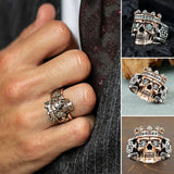 Bague en Argent Sterling Tête de Mort Roi