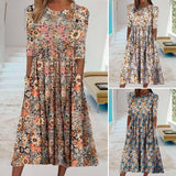 Robe de poche imprimée à col rond