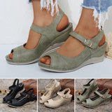 Sandales compensées à crochet creux