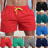 Short de plage imperméable de couleur unie pour hommes