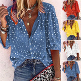 chemise à revers à pois