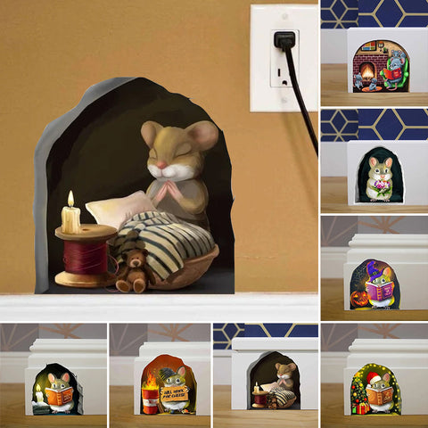 3D souris autocollant mural