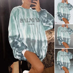 Sweat-shirt à imprimé tie-dye pour femme