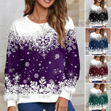 Pull Imprimé Flocon de Neige Femme De Noël