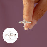 Bague enveloppante croix micro pavée