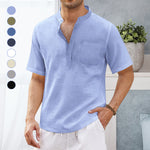 T-shirt De Plage Á Manches Courtes Avec Poche Hippie Pour Homme