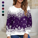 Pull Imprimé Flocon de Neige Femme De Noël