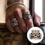 Bague en Argent Sterling Tête de Mort Roi