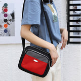 Sac à bandoulière décontracté en nylon imperméable léger et contrastant