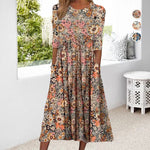 Robe de poche imprimée à col rond