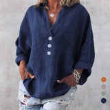 Chemise ample en coton et lin