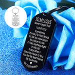 TO MY LOVE - Porte-clés motivant en acier inoxydable