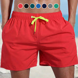 Short de plage imperméable de couleur unie pour hommes