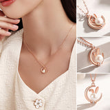 Collier de Perles de Lapin de Lune en Argent Sterling