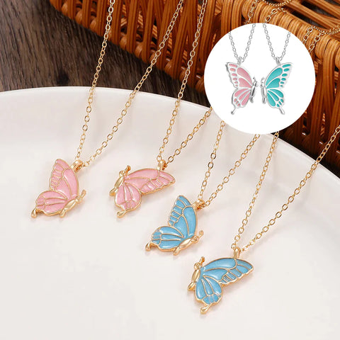 Collier papillon coloré