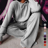 Ensemble 2 pièces décontracté à manches longues et à capuche