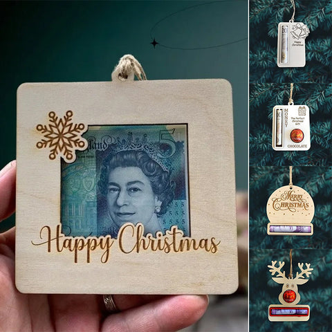 Décoration de Noël pour pince à billets en bois
