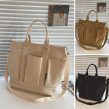 Sac à bandoulière en toile sobre de grande capacité