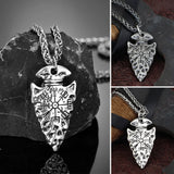 Collier lance d'Odin avec symbole Vegvisir
