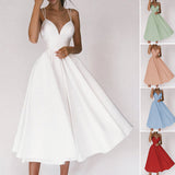 Robe à bretelles élégante pour femme avec encolure en V