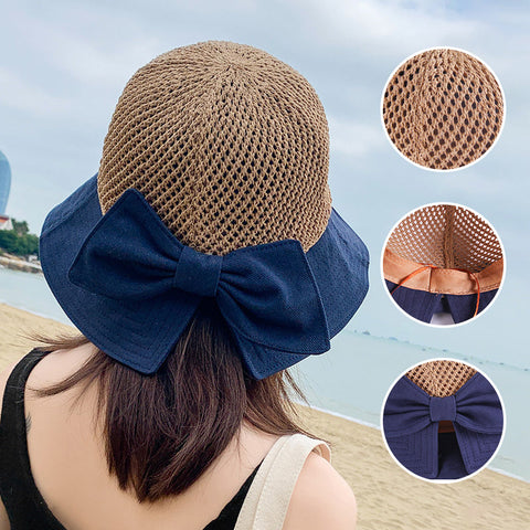 Chapeau de protection solaire tissé en été