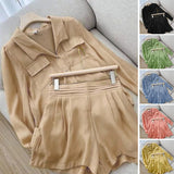 T-shirt et short boutonnés oversize deux pièces pour femme