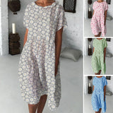 Robe à manches courtes tournesol