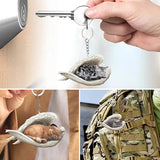 Porte-clés acrylique ailes d'ange de chat