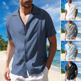 Chemise à Manches Courtes en Lin pour Homme