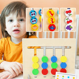 Puzzle logique coulissant en bois à 2 faces