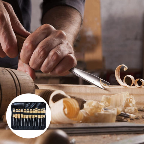 Jeu de ciseaux en bois à lame plate -12pcs