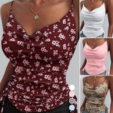 Débardeur décontracté à col en V imprimé pour dames