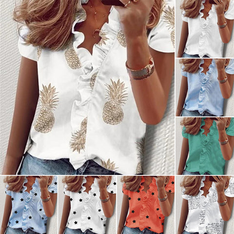 Chemise Sans Manches Á Col En V Croisé