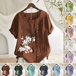 Chemise En Lin Et Coton Á Fleurs