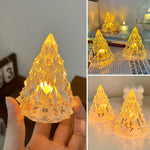 Mini Veilleuse de Sapin de Noël en Cristal à DEL