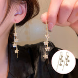 Boucles d'Oreilles à Pampilles Longues Fleur