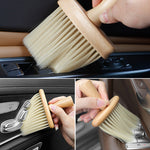 Brosse à poussière de voiture en bois