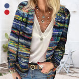 Cardigan à Rayures Arc-en-ciel pour Femme