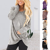 Nouveau T-shirt torsadé à col ras du cou