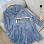 T-shirt et short boutonnés oversize deux pièces pour femme