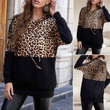 Sweat-shirt à empiècements à imprimé léopard