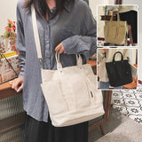 Sac à bandoulière en toile sobre de grande capacité